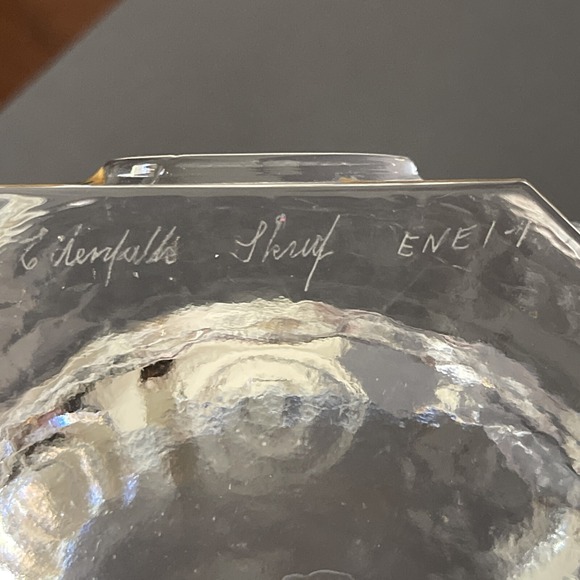 Vintage Midcentury‎ Skruf Art Glass Bowl Sweden Bengt Edenfalk Octogonal Circles - Picture 7 of 7